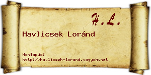Havlicsek Loránd névjegykártya