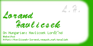 lorand havlicsek business card